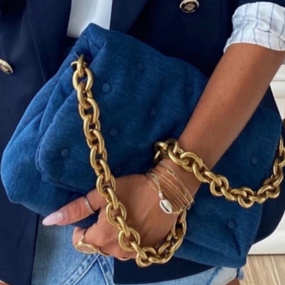 Zara Bags Nwot Zara Quilted Denim Bag Poshmark